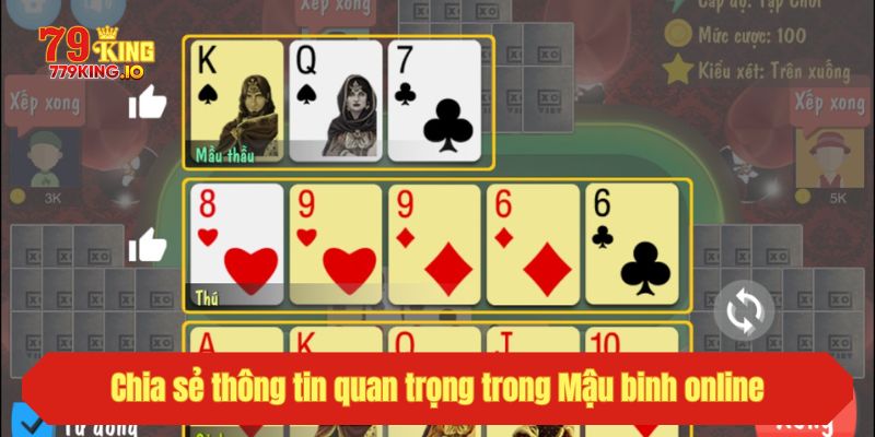Chia sẻ thông tin quan trọng trong Mậu binh online